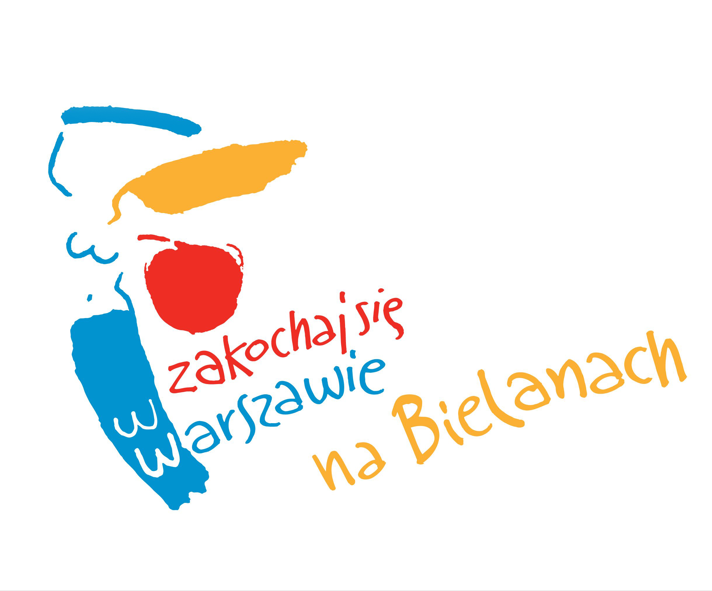 Syrenka logo z tekstem Zakochaj się w Warszawie na Bielanach